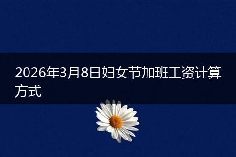 2026年3月8日妇女节加班工资计算方式