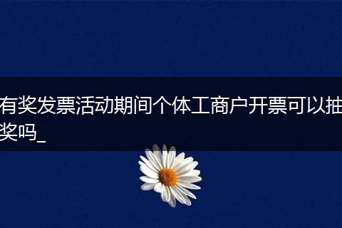 有奖发票活动期间个体工商户开票可以抽奖吗_