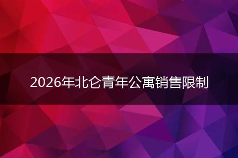 2026年北仑青年公寓销售限制