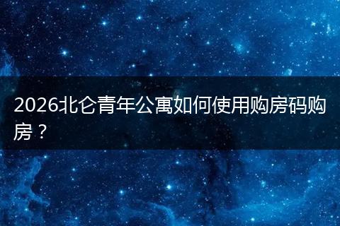2026北仑青年公寓如何使用购房码购房？
