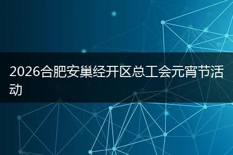 2026合肥安巢经开区总工会元宵节活动
