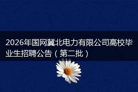 2026年国网冀北电力有限公司高校毕业生招聘公告（第二批）