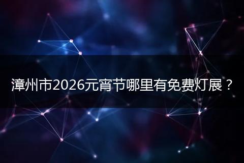 漳州市2026元宵节哪里有免费灯展？