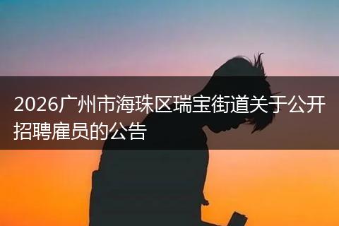 2026广州市海珠区瑞宝街道关于公开招聘雇员的公告