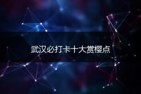 武汉必打卡十大赏樱点