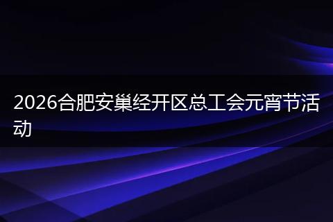2026合肥安巢经开区总工会元宵节活动