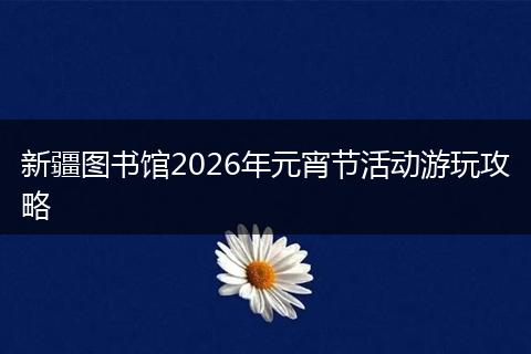 新疆图书馆2026年元宵节活动游玩攻略