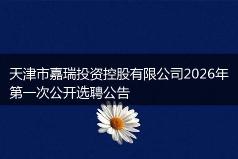 天津市嘉瑞投资控股有限公司2026年第一次公开选聘公告