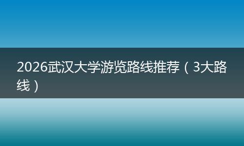 2026武汉大学游览路线推荐（3大路线）