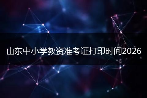 山东中小学教资准考证打印时间2026