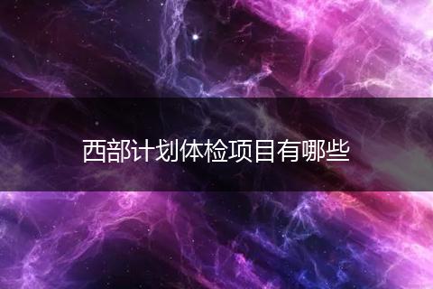 西部计划体检项目有哪些