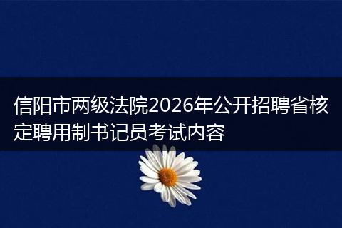 信阳市两级法院2026年公开招聘省核定聘用制书记员考试内容
