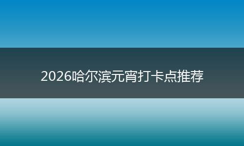 2026哈尔滨元宵打卡点推荐