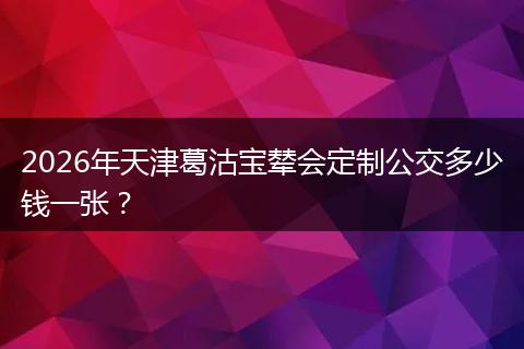 2026年天津葛沽宝辇会定制公交多少钱一张？