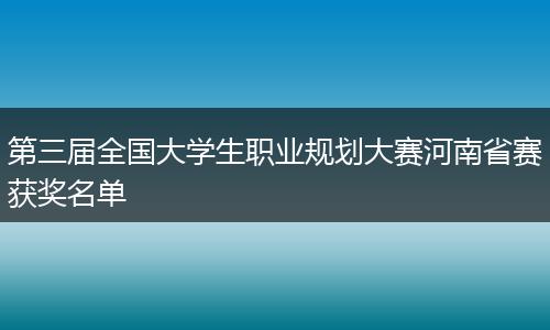 第三届全国大学生职业规划大赛河南省赛获奖名单