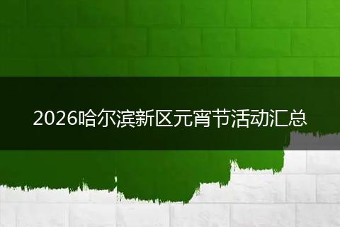 2026哈尔滨新区元宵节活动汇总
