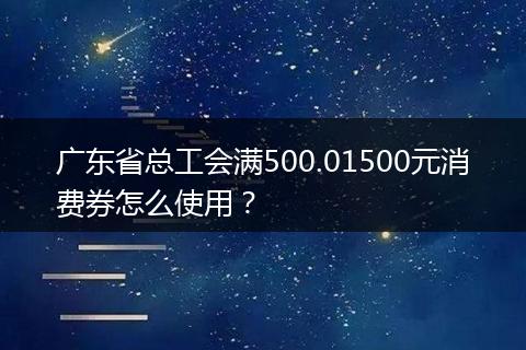 广东省总工会满500.01500元消费券怎么使用？