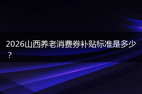 2026山西养老消费券补贴标准是多少？