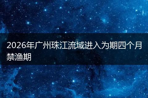 2026年广州珠江流域进入为期四个月禁渔期