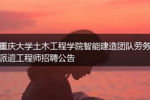重庆大学土木工程学院智能建造团队劳务派遣工程师招聘公告