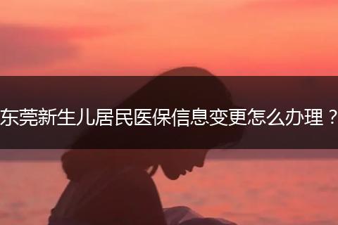 东莞新生儿居民医保信息变更怎么办理？