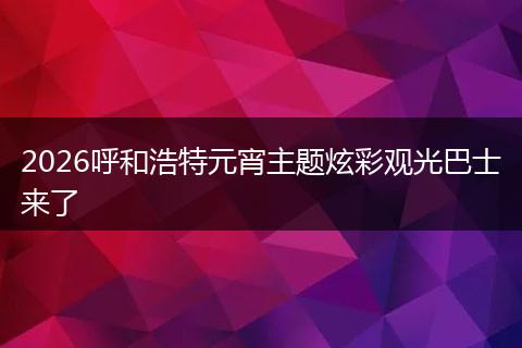 2026呼和浩特元宵主题炫彩观光巴士来了