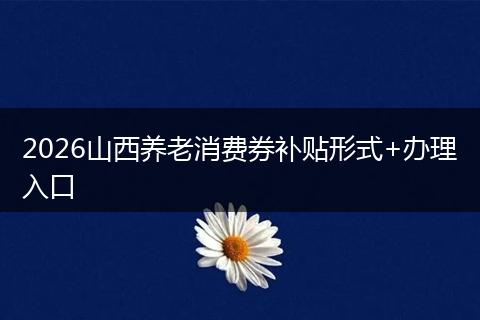 2026山西养老消费券补贴形式+办理入口