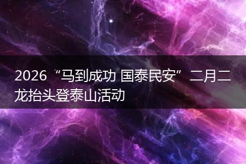 2026“马到成功 国泰民安”二月二龙抬头登泰山活动