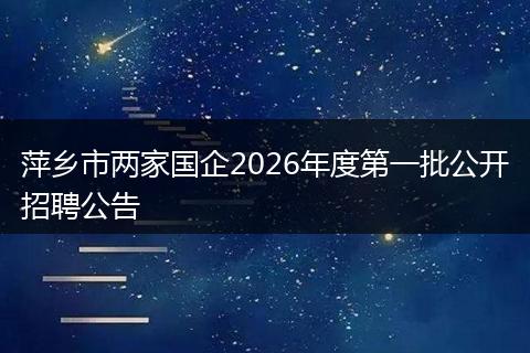 萍乡市两家国企2026年度第一批公开招聘公告