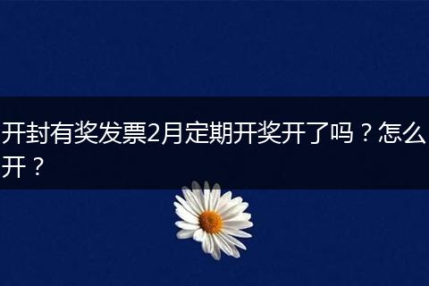 开封有奖发票2月定期开奖开了吗？怎么开？