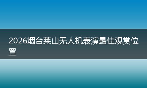 2026烟台莱山无人机表演最佳观赏位置