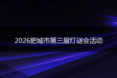 2026肥城市第三届灯谜会活动
