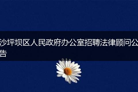 沙坪坝区人民政府办公室招聘法律顾问公告