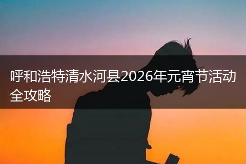 呼和浩特清水河县2026年元宵节活动全攻略