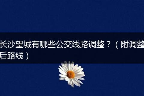 长沙望城有哪些公交线路调整？（附调整后路线）