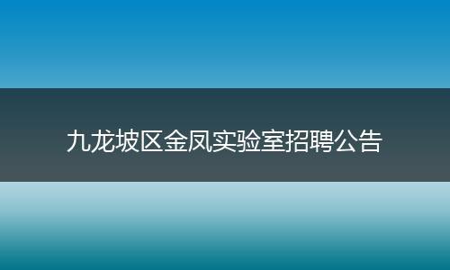 九龙坡区金凤实验室招聘公告