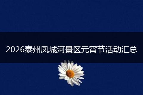 2026泰州凤城河景区元宵节活动汇总