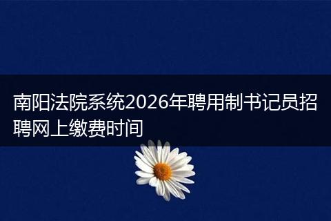 南阳法院系统2026年聘用制书记员招聘网上缴费时间