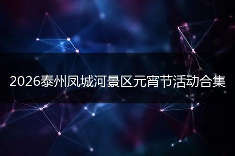 2026泰州凤城河景区元宵节活动合集