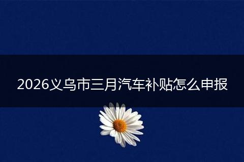 2026义乌市三月汽车补贴怎么申报