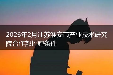 2026年2月江苏淮安市产业技术研究院合作部招聘条件