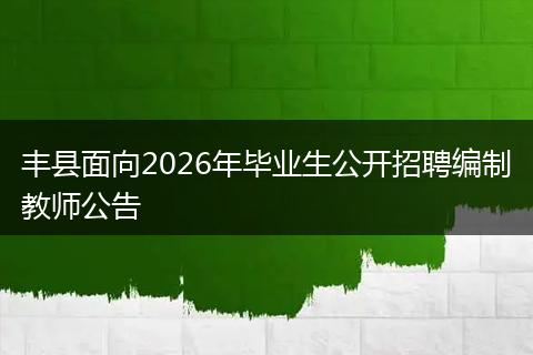 丰县面向2026年毕业生公开招聘编制教师公告