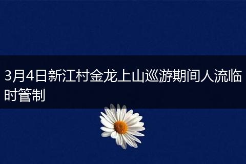 3月4日新江村金龙上山巡游期间人流临时管制