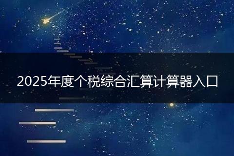 2025年度个税综合汇算计算器入口