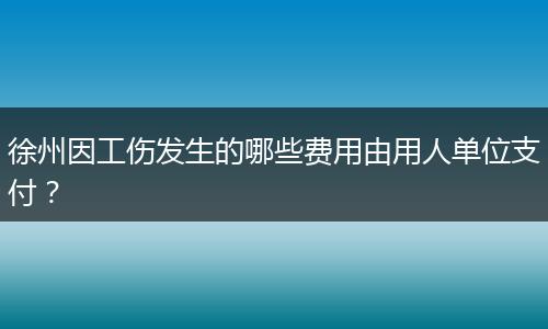 徐州因工伤发生的哪些费用由用人单位支付？