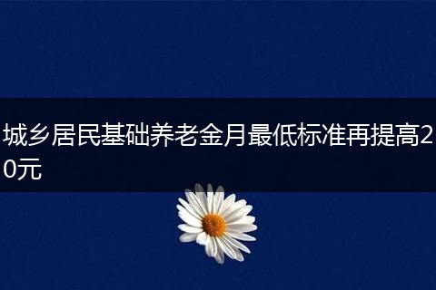 城乡居民基础养老金月最低标准再提高20元