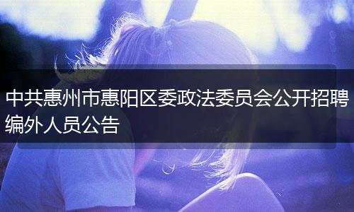 中共惠州市惠阳区委政法委员会公开招聘编外人员公告