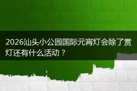 2026汕头小公园国际元宵灯会除了赏灯还有什么活动？