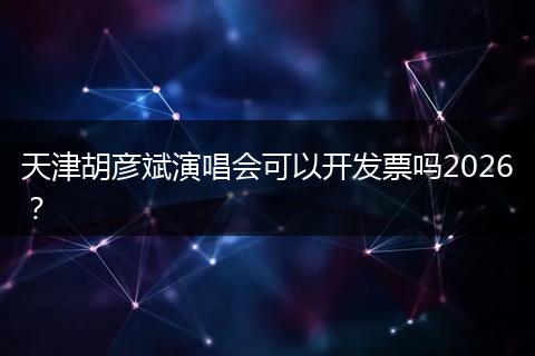 天津胡彦斌演唱会可以开发票吗2026？