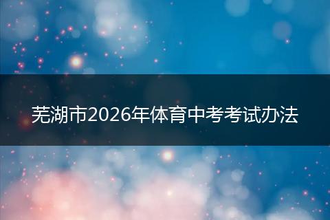 芜湖市2026年体育中考考试办法
